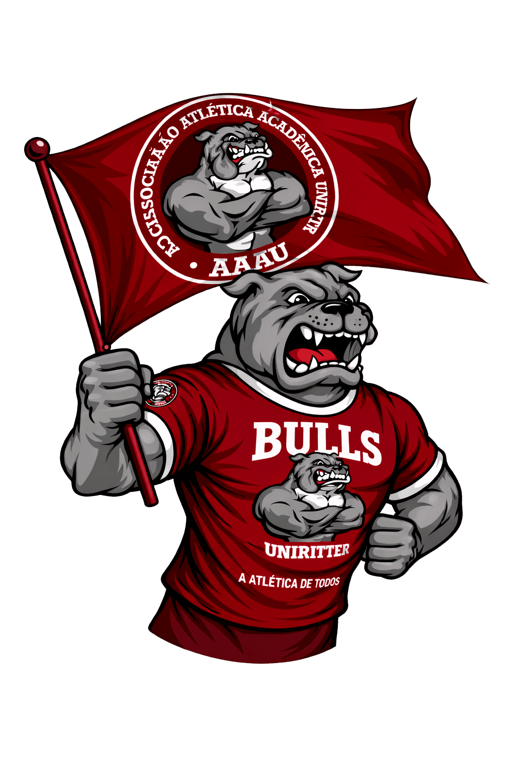 Mascote da AAAU celebrando a energia da torcida